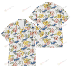 Los Angeles Dodgers Sketch Red Yellow Coconut Tree White Background 3D Hawaiian Shirt