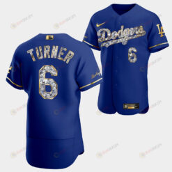 Los Angeles Dodgers Trea Turner Royal Jersey 6 Golden Diamond 2022-23-23 Uniform