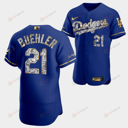 Los Angeles Dodgers Walker Buehler Royal Jersey 21 Golden Diamond 2022-23-23 Uniform