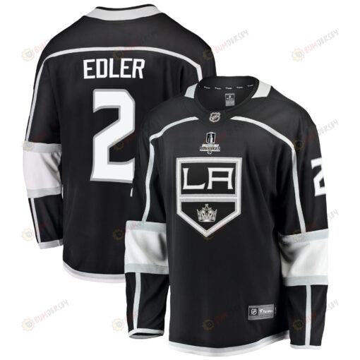 Los Angeles Kings Alexander Edler 2 Home 2022 Stanley Cup Playoffs Breakaway Men Jersey - Black