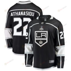 Los Angeles Kings Andreas Athanasiou 22 Home 2022 Stanley Cup Playoffs Breakaway Men Jersey - Black