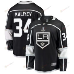 Los Angeles Kings Arthur Kaliyev 34 Home 2022 Stanley Cup Playoffs Breakaway Men Jersey - Black