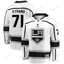 Los Angeles Kings Austin Strand 71 Away 2022 Stanley Cup Playoffs Breakaway Men Jersey - White