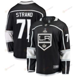 Los Angeles Kings Austin Strand 71 Home 2022 Stanley Cup Playoffs Breakaway Men Jersey - Black