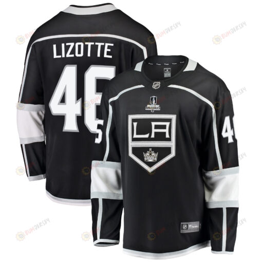 Los Angeles Kings Blake Lizotte 46 Home 2022 Stanley Cup Playoffs Breakaway Men Jersey - Black