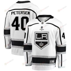 Los Angeles Kings Cal Petersen 40 Away 2022 Stanley Cup Playoffs Breakaway Men Jersey - White