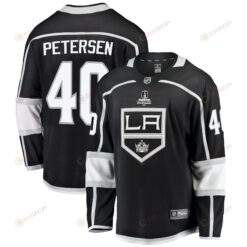 Los Angeles Kings Cal Petersen 40 Home 2022 Stanley Cup Playoffs Breakaway Men Jersey - Black