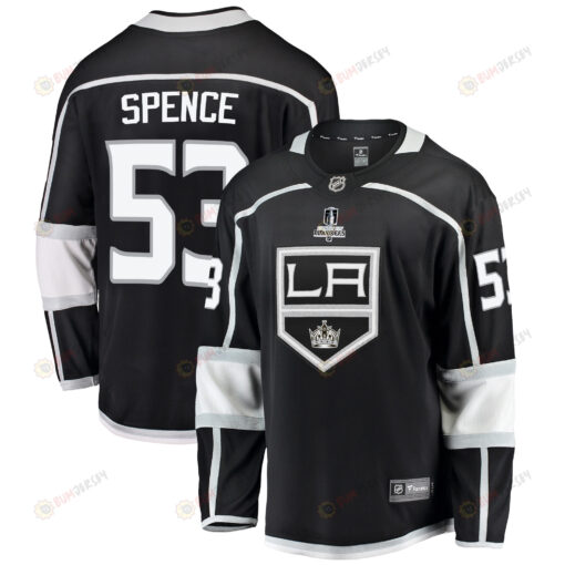 Los Angeles Kings Jordan Spence 53 Home 2022 Stanley Cup Playoffs Breakaway Men Jersey - Black