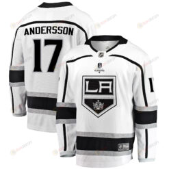 Los Angeles Kings Lias Andersson 17 Away 2022 Stanley Cup Playoffs Breakaway Men Jersey - White