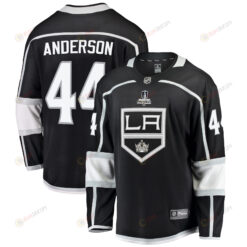 Los Angeles Kings Mikey Anderson 44 Home 2022 Stanley Cup Playoffs Breakaway Men Jersey - Black