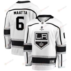 Los Angeles Kings Olli Maatta 6 Away 2022 Stanley Cup Playoffs Breakaway Men Jersey - White