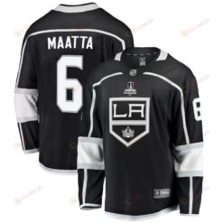 Los Angeles Kings Olli Maatta 6 Home 2022 Stanley Cup Playoffs Breakaway Men Jersey - Black