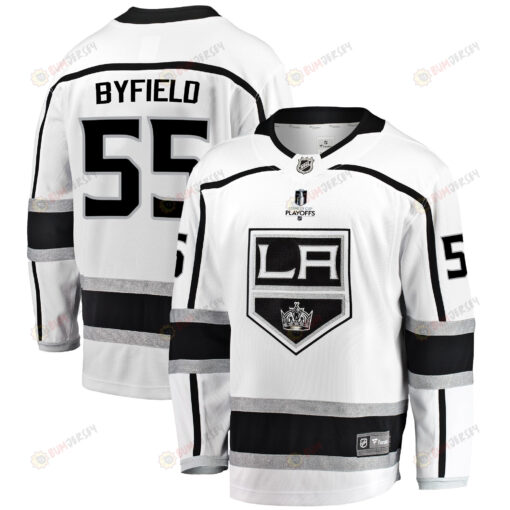 Los Angeles Kings Quinton Byfield 55 Away 2022 Stanley Cup Playoffs Breakaway Men Jersey - White