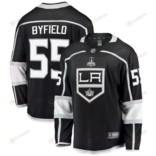 Los Angeles Kings Quinton Byfield 55 Home 2022 Stanley Cup Playoffs Breakaway Men Jersey - Black