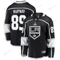 Los Angeles Kings Rasmus Kupari 89 Home 2022 Stanley Cup Playoffs Breakaway Men Jersey - Black