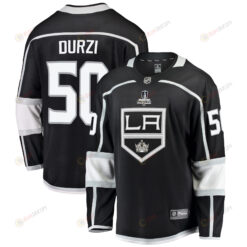 Los Angeles Kings Sean Durzi 50 Home 2022 Stanley Cup Playoffs Breakaway Men Jersey - Black