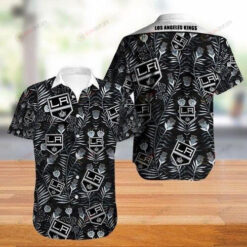 Los Angeles Kings Trendy Curved Hawaiian Shirt In Black
