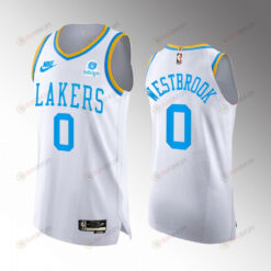 Los Angeles Lakers 0 Russell Westbrook White Jersey 2022-23 Classic Edition