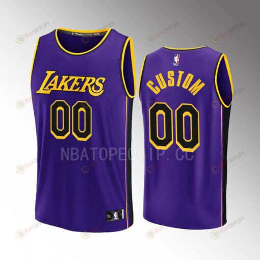 Los Angeles Lakers 00 Custom Statement Men Jersey 2022-23 Fast Break Purple