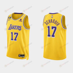 Los Angeles Lakers 17 Dennis Schroder 2022-23 Icon Edition Gold Men Jersey