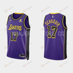 Los Angeles Lakers 17 Dennis Schroder 2022-23 Statement Edition Purple Men Jersey