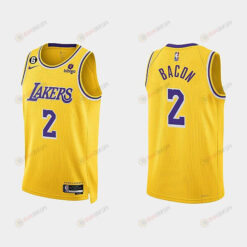 Los Angeles Lakers 2 Dwayne Bacon 2022-23 Icon Edition Gold Men Jersey