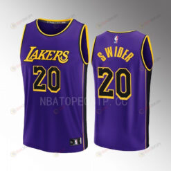 Los Angeles Lakers 20 Cole Swider Statement Men Jersey 2022-23 Fast Break Purple