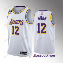 Los Angeles Lakers 2022-23 Kendrick Nunn 12 Association Edition White Jersey NO.6 Patch