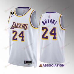 Los Angeles Lakers 2022-23 Kobe Bryant 24 Association Edition White Jersey NO.6 Patch