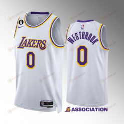 Los Angeles Lakers 2022-23 Russell Westbrook 0 Association Edition White Jersey NO.6 Patch