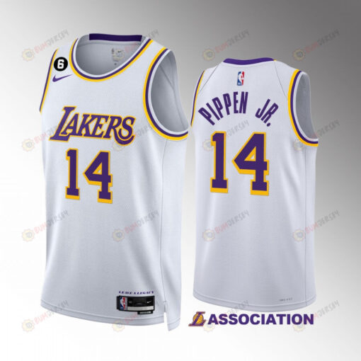 Los Angeles Lakers 2022-23 Scotty Pippen Jr. 1 Association Edition White Jersey NO.6 Patch