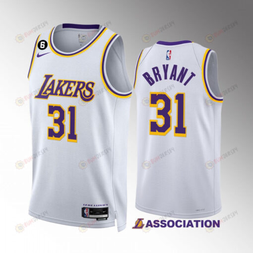 Los Angeles Lakers 2022-23 Thomas Bryant 31 Association Edition White Jersey NO.6 Patch