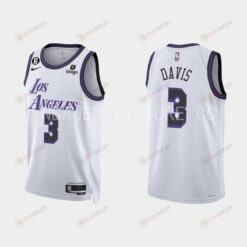 Los Angeles Lakers 3 Anthony Davis 2022-23 City Edition White Men Jersey