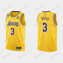 Los Angeles Lakers 3 Anthony Davis 2022-23 Icon Edition Gold Men Jersey