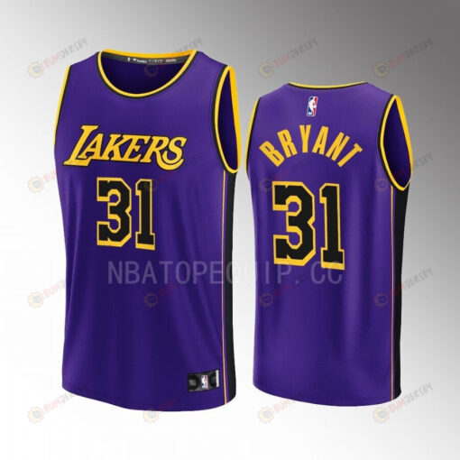 Los Angeles Lakers 31 Thomas Bryant Statement Men Jersey 2022-23 Fast Break Purple