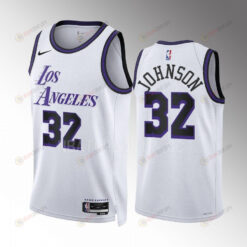 Los Angeles Lakers 32 Magic Johnson 2022-23 City Edition White Jersey Swingman