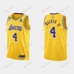 Los Angeles Lakers 4 Lonnie Walker IV 2022-23 Icon Edition Gold Men Jersey