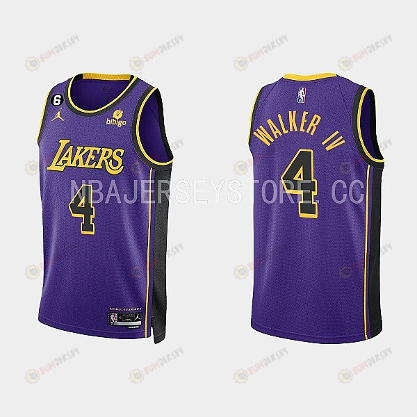 Los Angeles Lakers 4 Lonnie Walker IV 2022-23 Statement Edition Purple Men Jersey