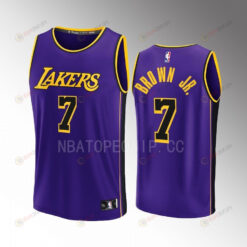 Los Angeles Lakers 7 Troy Brown Jr. Statement Men Jersey 2022-23 Fast Break Purple