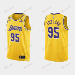 Los Angeles Lakers 95 Juan Toscano-Anderson 2022-23 Icon Edition Gold Men Jersey