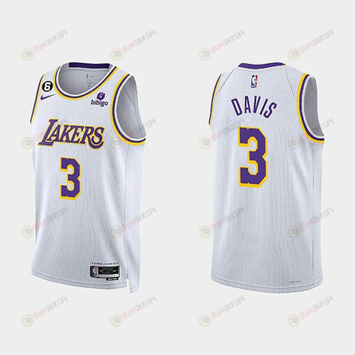 Los Angeles Lakers Anthony Davis 3 2022-23 Association Edition White Men Jersey Swingman