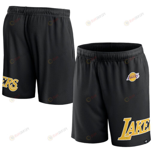 Los Angeles Lakers Black Free Throw Mesh Shorts - Men