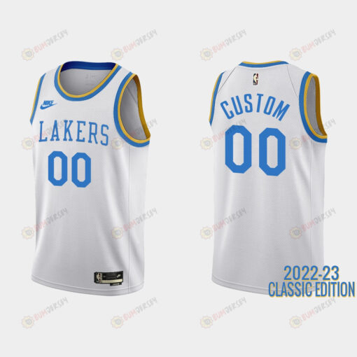 Los Angeles Lakers Custom 00 2022-23 Classic Edition White Men Jersey