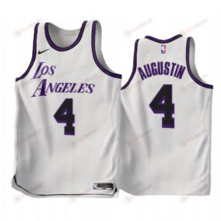 Los Angeles Lakers D.J. Augustin 4 2022-23 City Edition White Jersey - Men Jersey