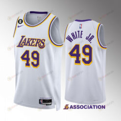 Los Angeles Lakers Fabian White Jr. 49 2022-23 Association Edition White Jersey NO.6 Patch