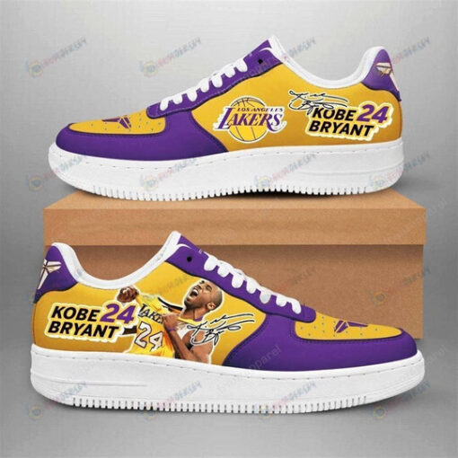 Los Angeles Lakers Kobe Bryant Logo Pattern Air Force 1 Printed