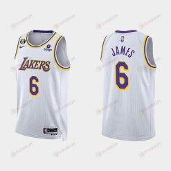 Los Angeles Lakers LeBron James 6 2022-23 Association Edition White Men Jersey Swingman