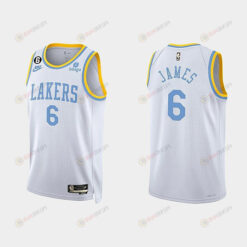 Los Angeles Lakers LeBron James 6 2022-23 Classic Edition White Men Jersey