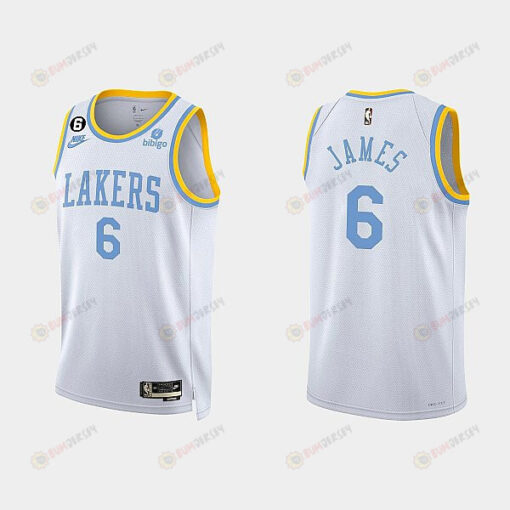 Los Angeles Lakers LeBron James 6 2022-23 Classic Edition White Men Jersey