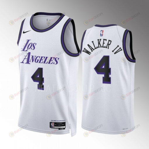 Los Angeles Lakers Lonnie Walker IV 4 2022-23 City Edition White Jersey